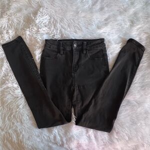 American Eagle Mid Rise Black Skinny Jeans